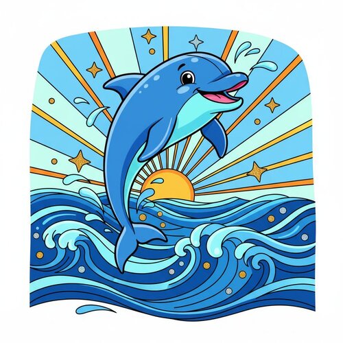 Colored animals coloring page example