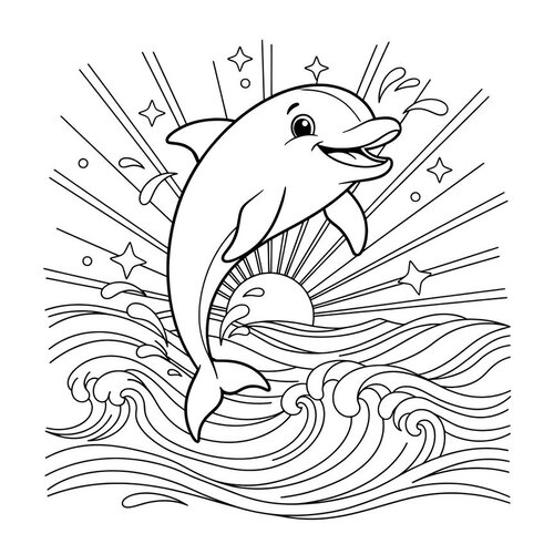 Black and white animals coloring page example