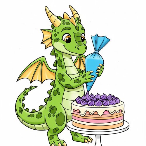 Colored fantasy coloring page example