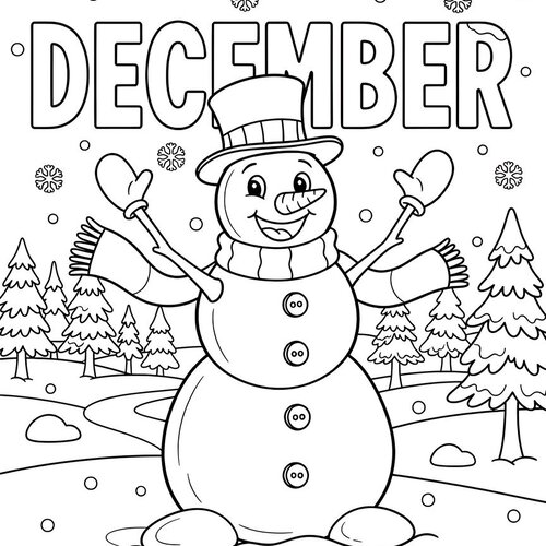 Black and white seasons coloring page example